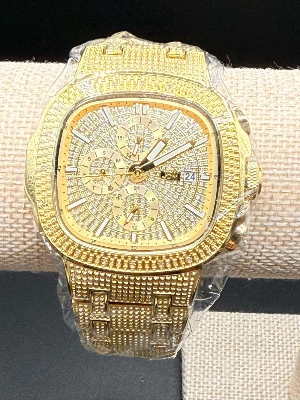 JBW Men's Diamond (1/5 ct. t.w.) Watch in 18k Gold-plated Stainless-steel Watch
